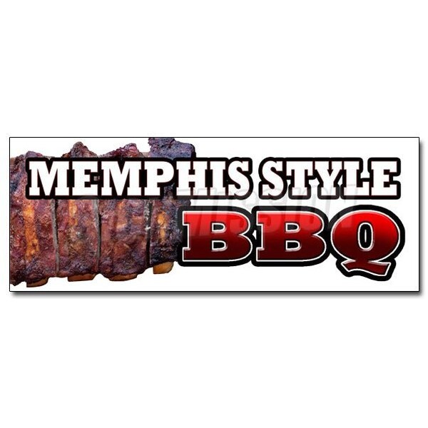 Signmission MEMPHIS STYLEBBQ DECAL sticker beef brisket ribs pork barbque open eat, D-36 Memphis Style BBQ D-36 Memphis Style BBQ - main